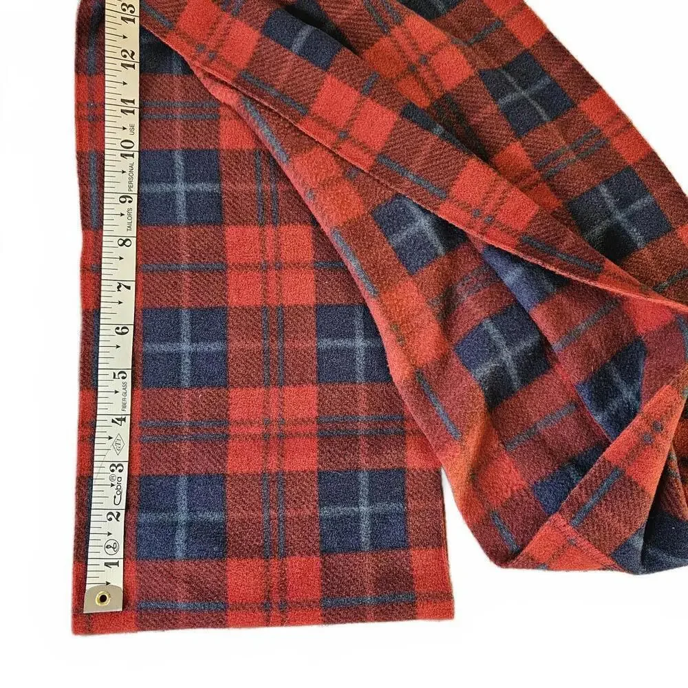 Red and Navy Plaid Fleece Scarf